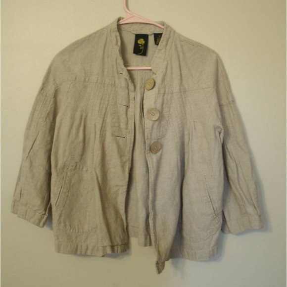 Yellow Rose Jackets & Blazers - Cottagecore Linen/Cotton Jacket (Yellow Rose brand)